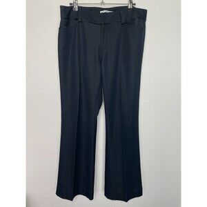 T Tahari Size 10 Petites Dress Pants Dark Blue Straight Leg Mid Rise Career